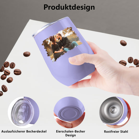 Personalisierter Thermobecher in Eierschalenform Foto oder Logo 1.0