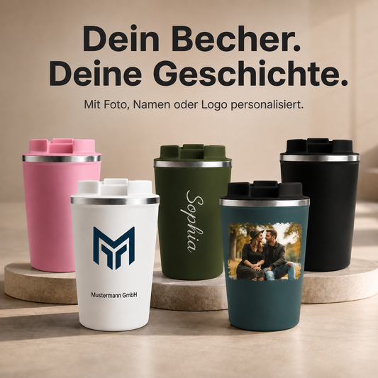 Personalisiert Thermobecher mit Foto und Namen 380ml