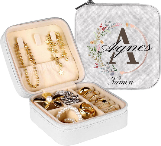 loongway Schmuckkästen für Mädchen - Personalisierte A-Z Schmuckschatulle für Frauen, Reise-Schmuckschatulle, ideal als Geburtstagsgeschenk, Brautjungfern-Geschenk, Hochzeit, Antrag