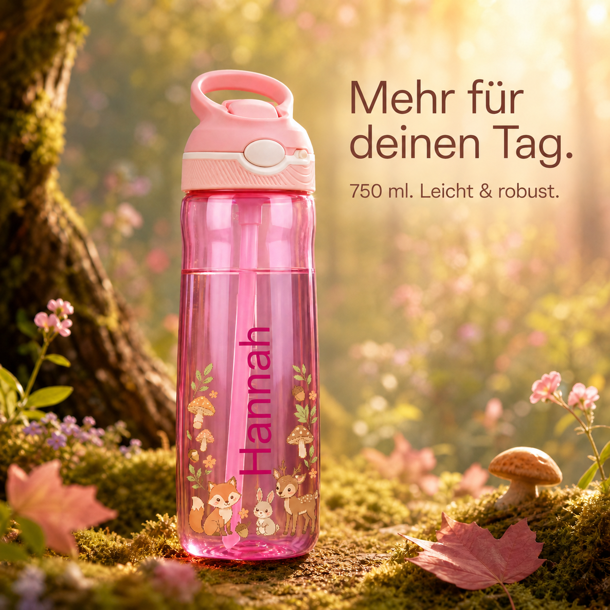 Personalisierte Trinkflasche Kinder mit Namen 750ml BPA Frei