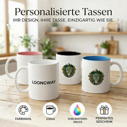 Personalisiert Tasse mit Logo und Namen Keramik 330ml