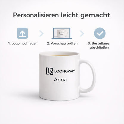 Personalisiert Tasse mit Logo und Namen Keramik 330ml
