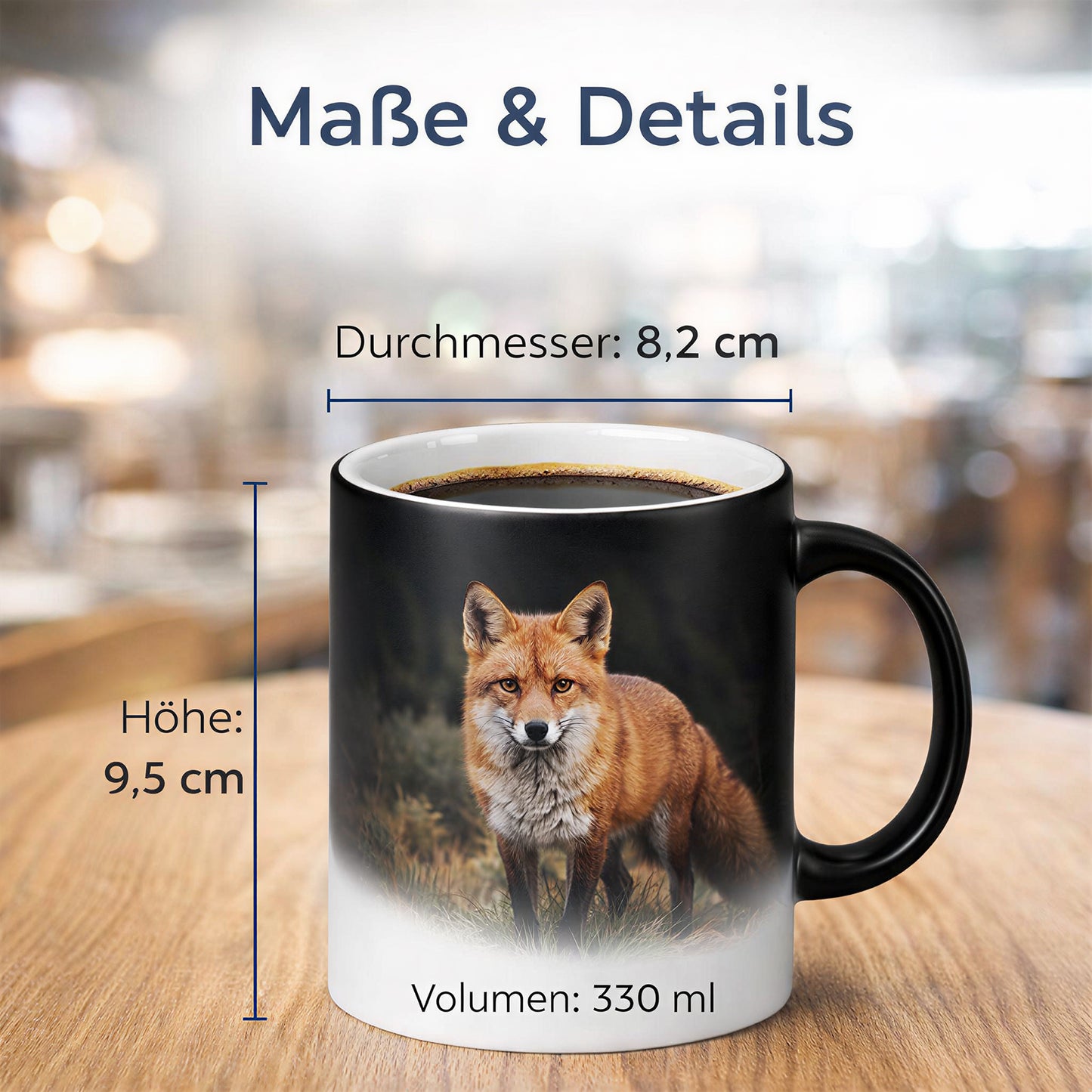 Personalisiert Tasse mit Foto und Muster Keramik 330ml