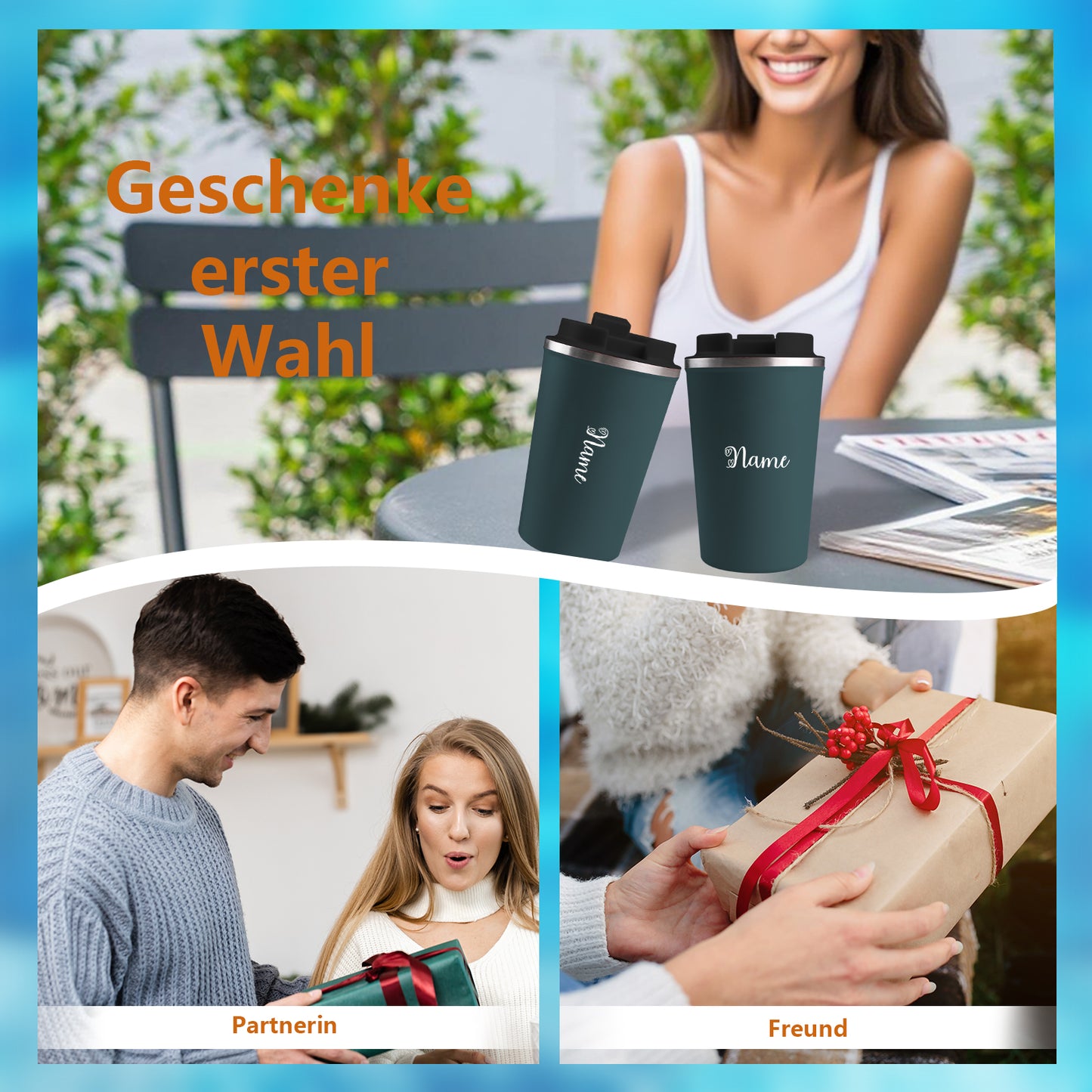 Personalisiert Thermobecher mit Namen 380ml