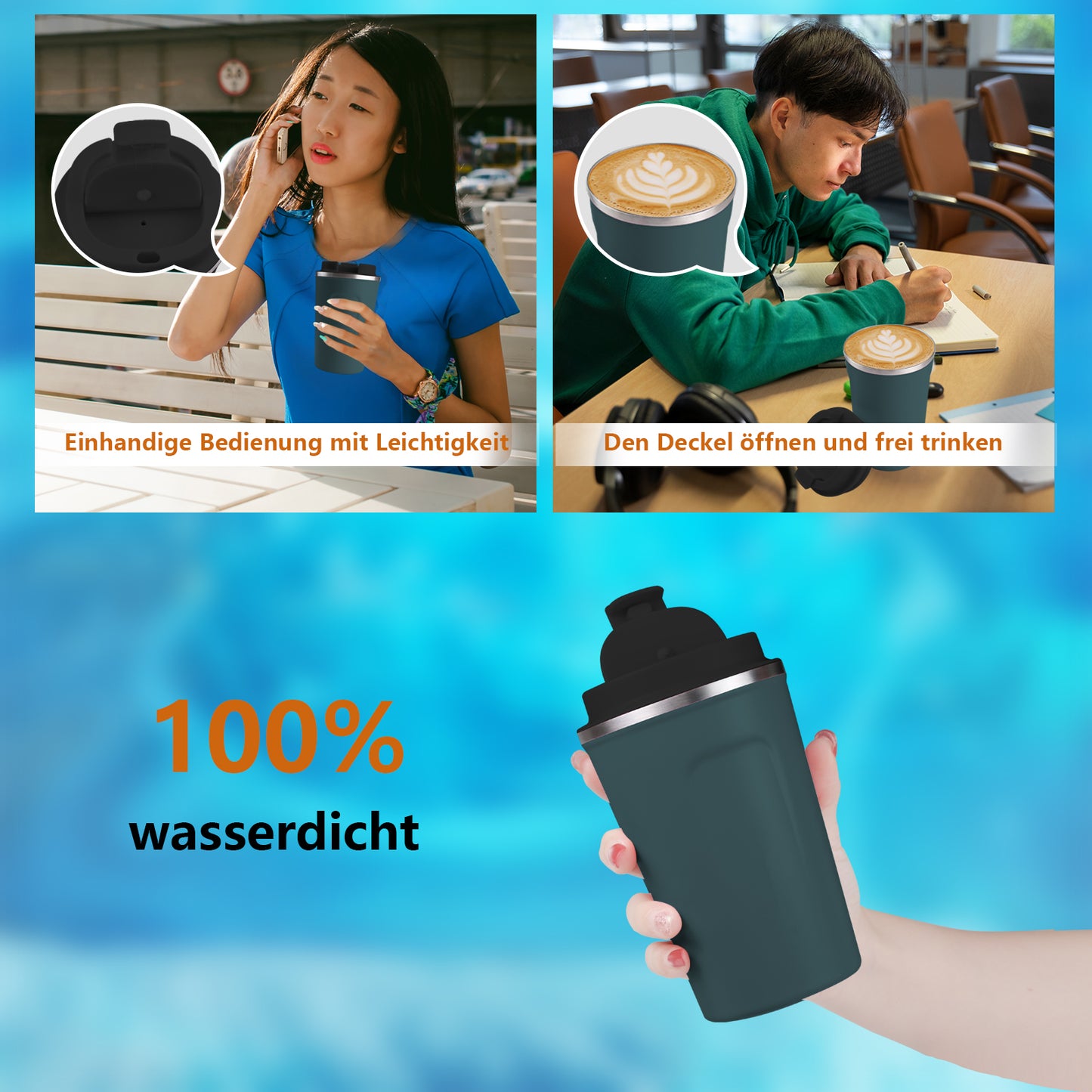 Personalisiert Thermobecher mit Foto und Namen 380ml