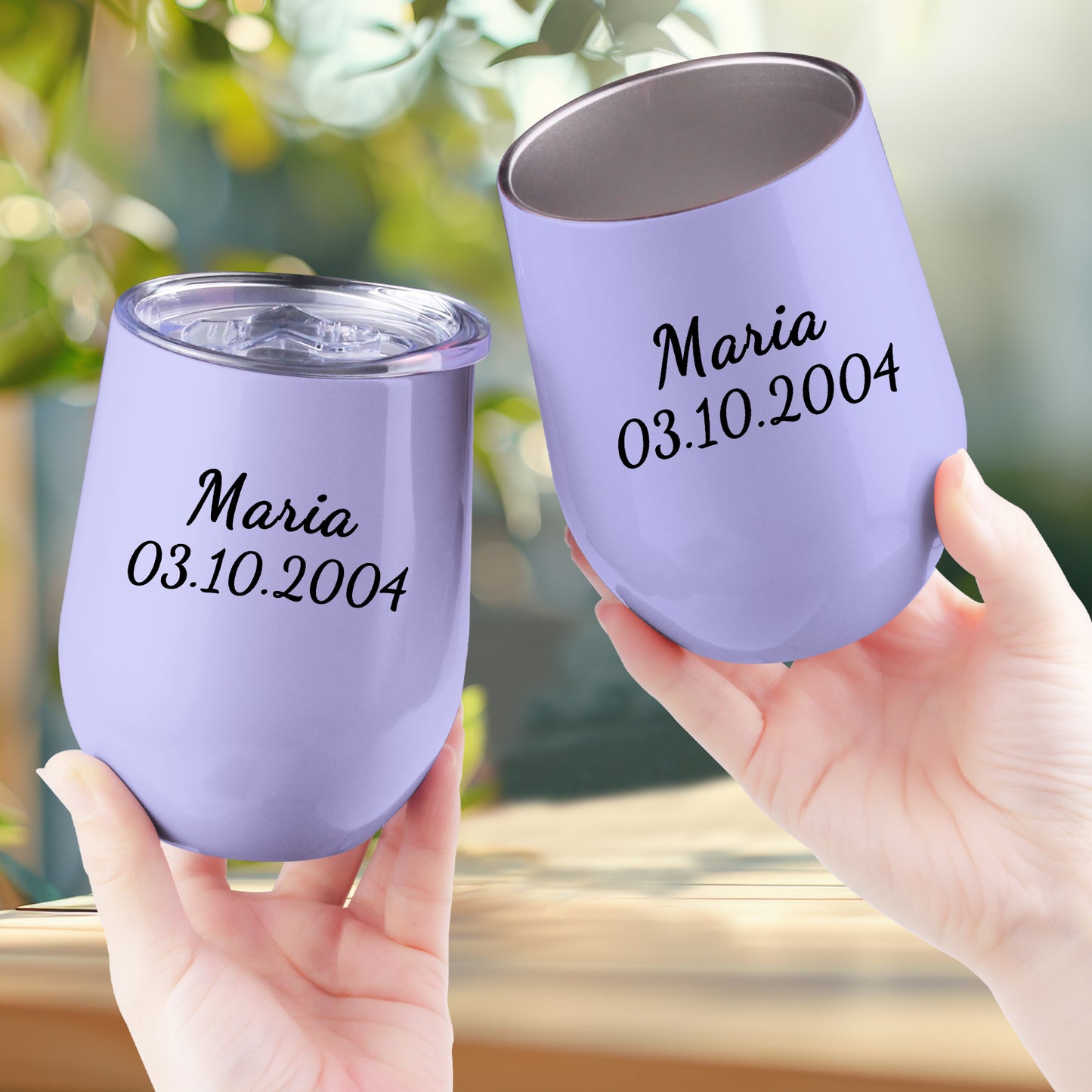 Personalisierter Thermobecher in Eierschalenform mit Namen 355ml 1.0