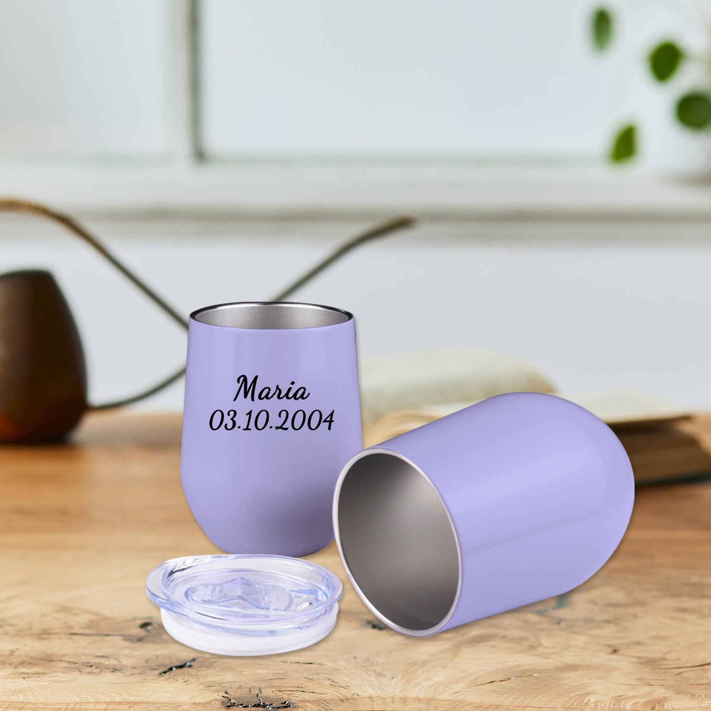 Personalisierter Thermobecher in Eierschalenform mit Namen 355ml 1.0