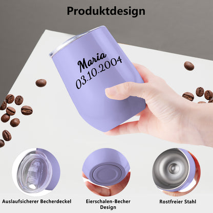 Personalisierter Thermobecher in Eierschalenform mit Namen 355ml 1.0