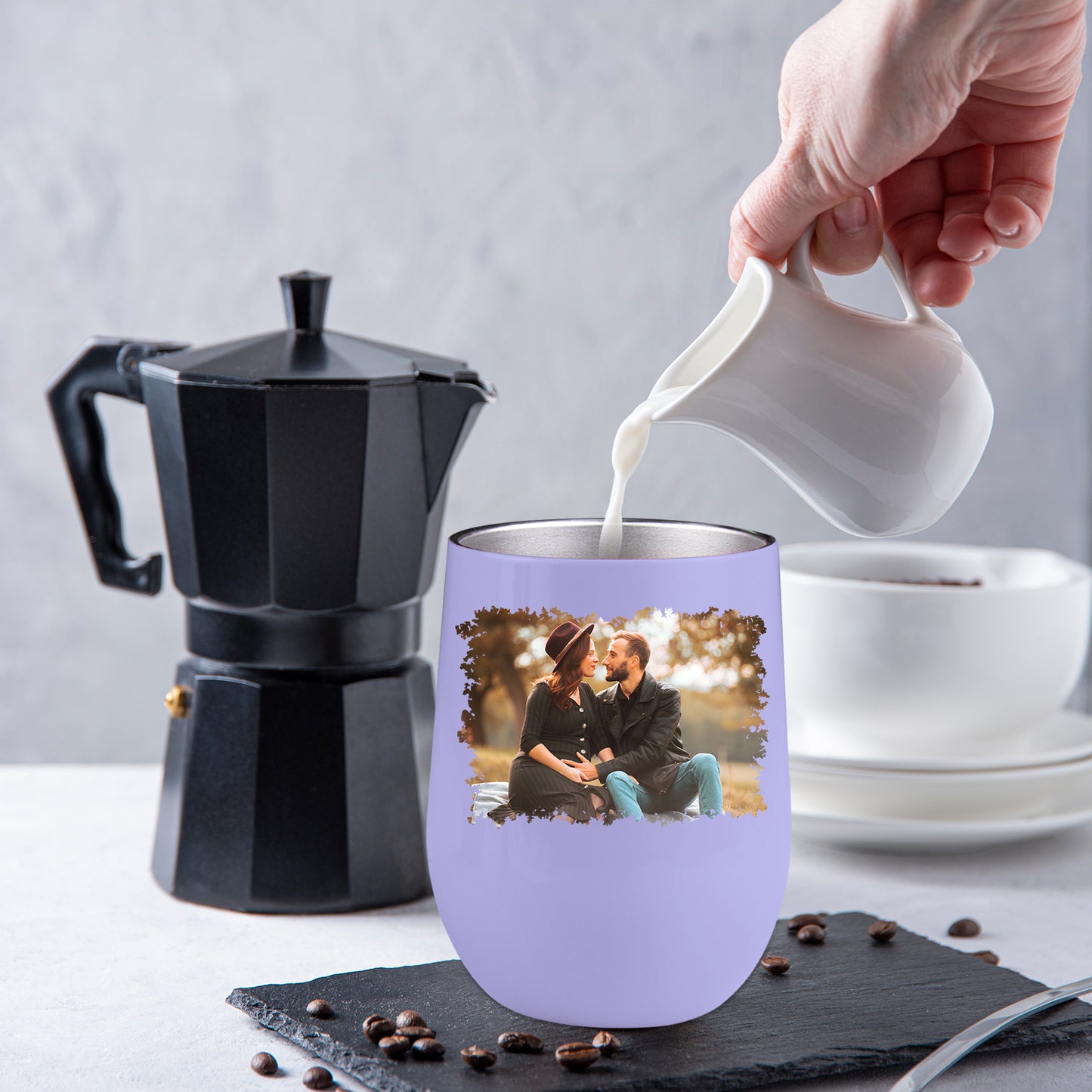 Personalisierter Thermobecher mit Foto oder Logo 355ml die Spritzlackoberfläche