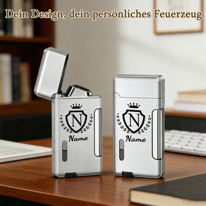 Personalisiert Feuerzeug mit Namen und Buchstabenmotiv mit Krone