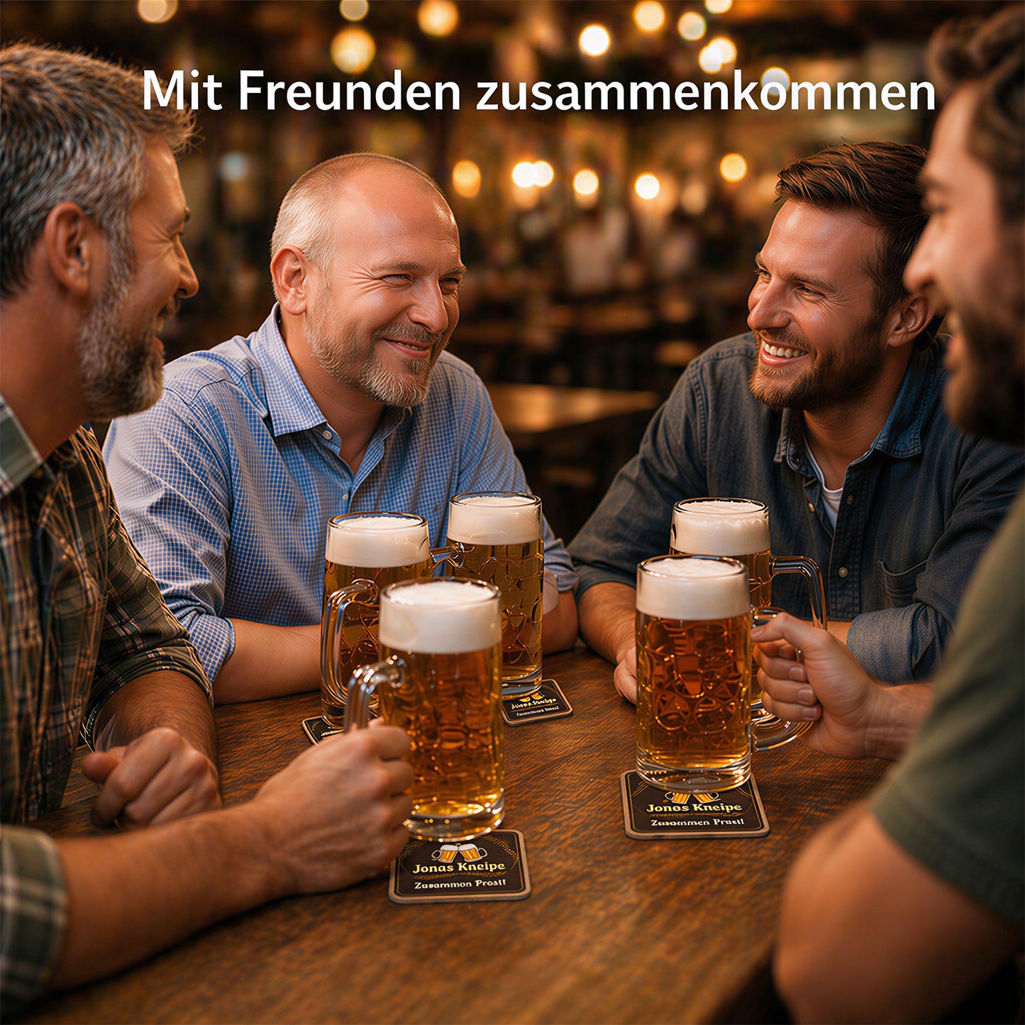 Personalisiert Bierdeckel mit Foto, Motiv oder Logo Holz