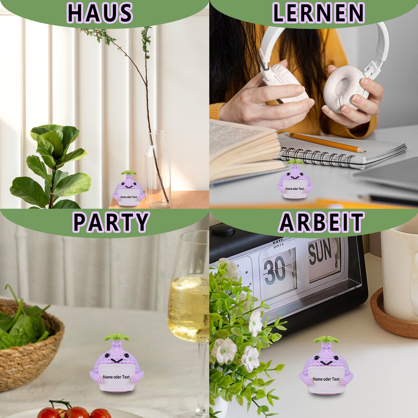 Personalisierung Kleine Glücksbringer Positive Lederkarte
